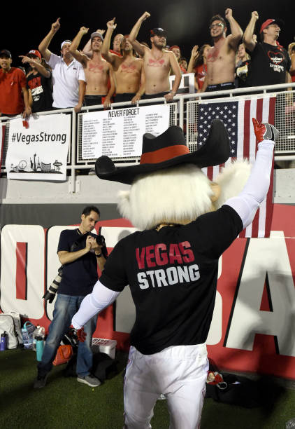 Hey Reb! with a Vegas Strong shirt