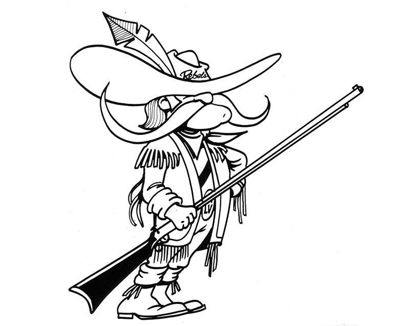 Mike Miller's original Hey Reb! line drawing